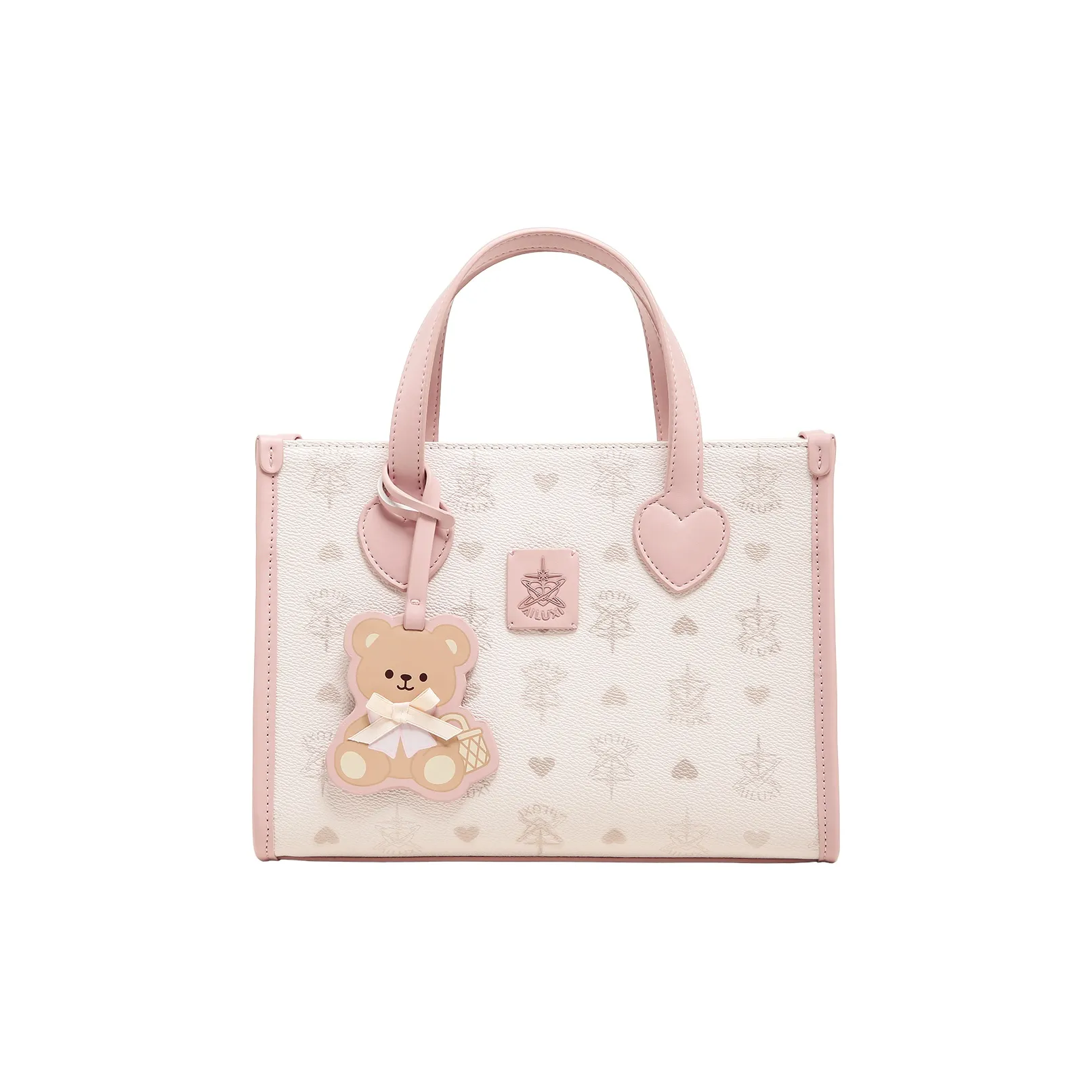 AILUXI Artificial Leather Tote Bag, Shopping Bag, Crossbody Bag, One Shoulder Handbag Women's Peach Star Pink