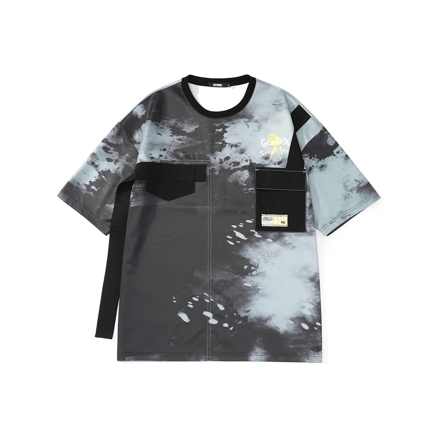 GENANX Прямой крой длина рукава (размер в длину) рубашка с короткими рукавами унисекс серый