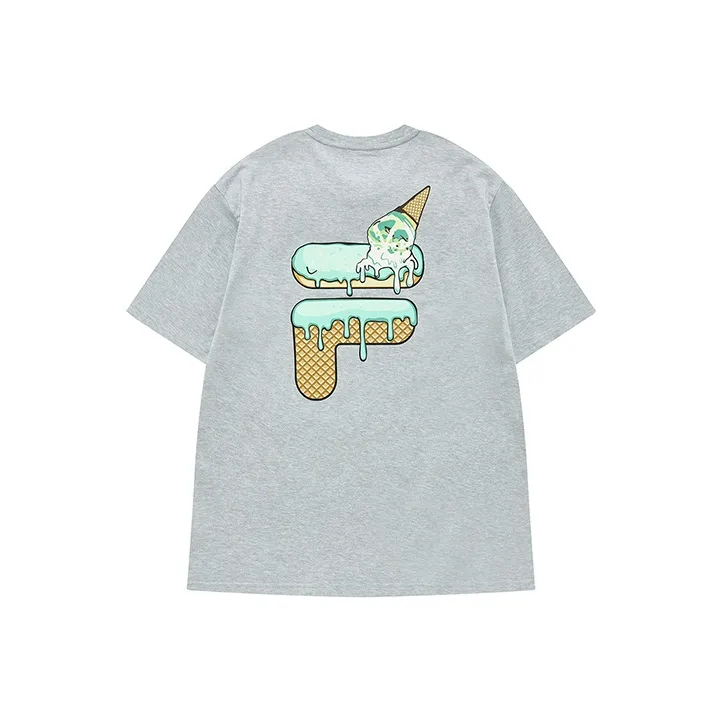 FILA FUSION ICECREAM T Shirt Unisex Cloud Gray Heather Gray