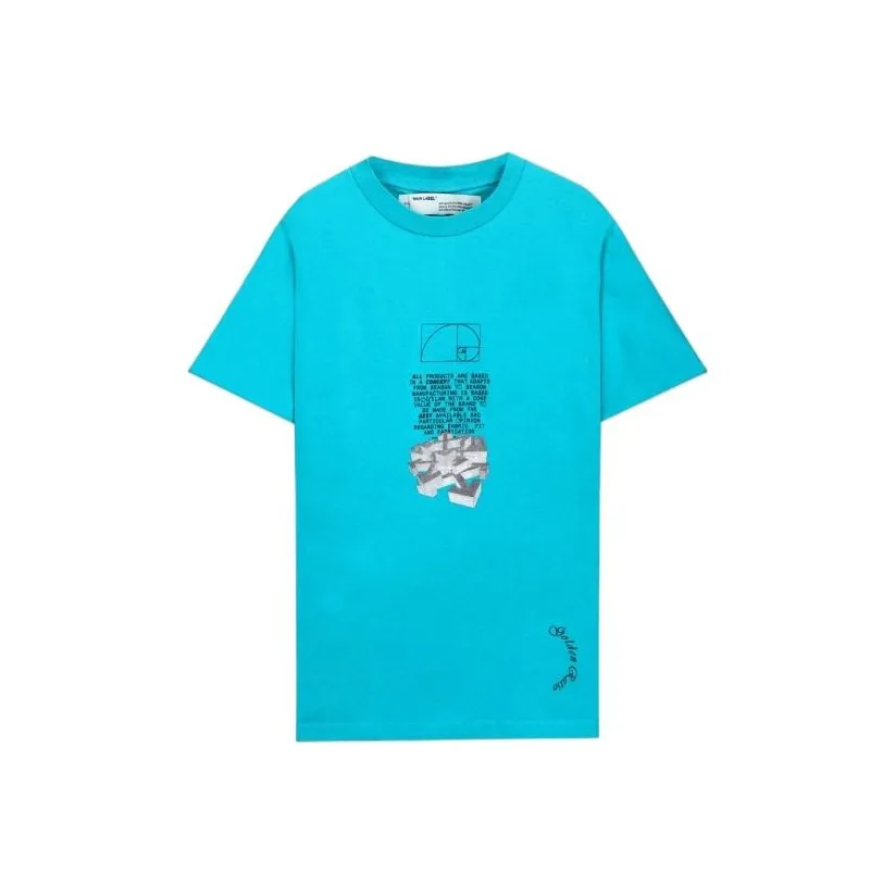 Off Белый SS20 Синий Мужская T-рубашка