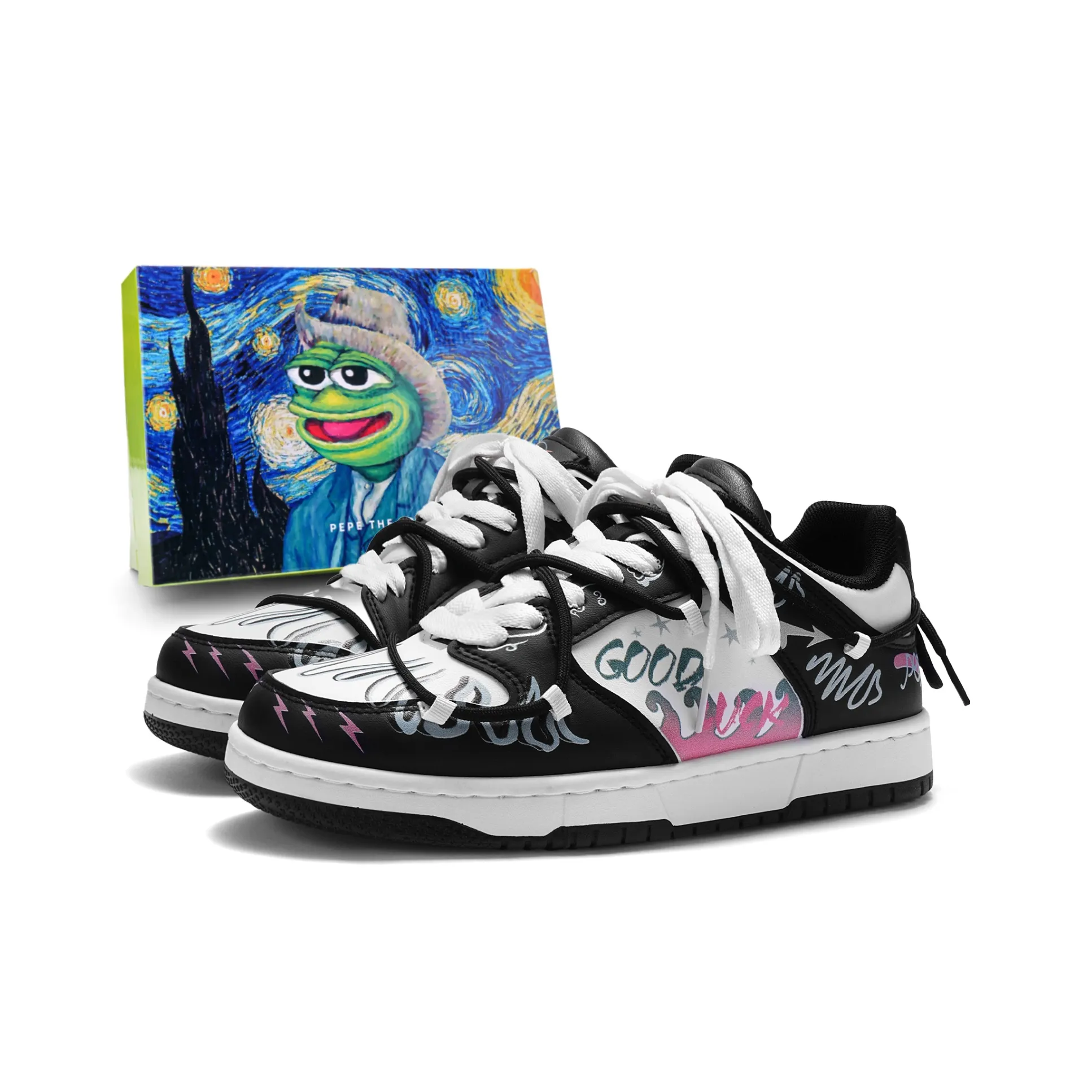 Pepe The Frog Низкие Кроссовки для Скейтбординга Унисекс