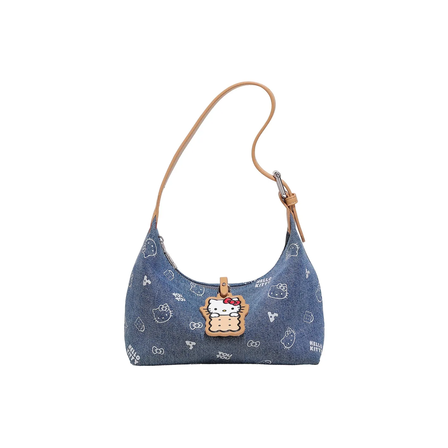 TOUTOU Hello Kitty Collaboration Hello Kitty Fabric Underarm Shoulder Bag Regular Women's Denim Blue
