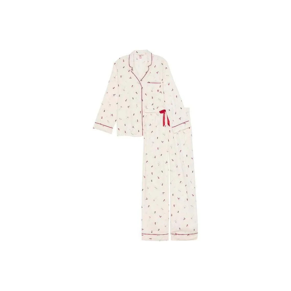 Victoria's Secret Фланель Длинный Комплект Пижам Кокосово-белый Комплект Пижам для Женщин Слоновой Кости