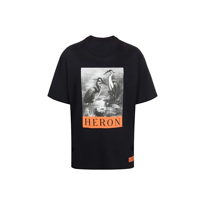 HERON PRESTON Heron print Cotton T shirt