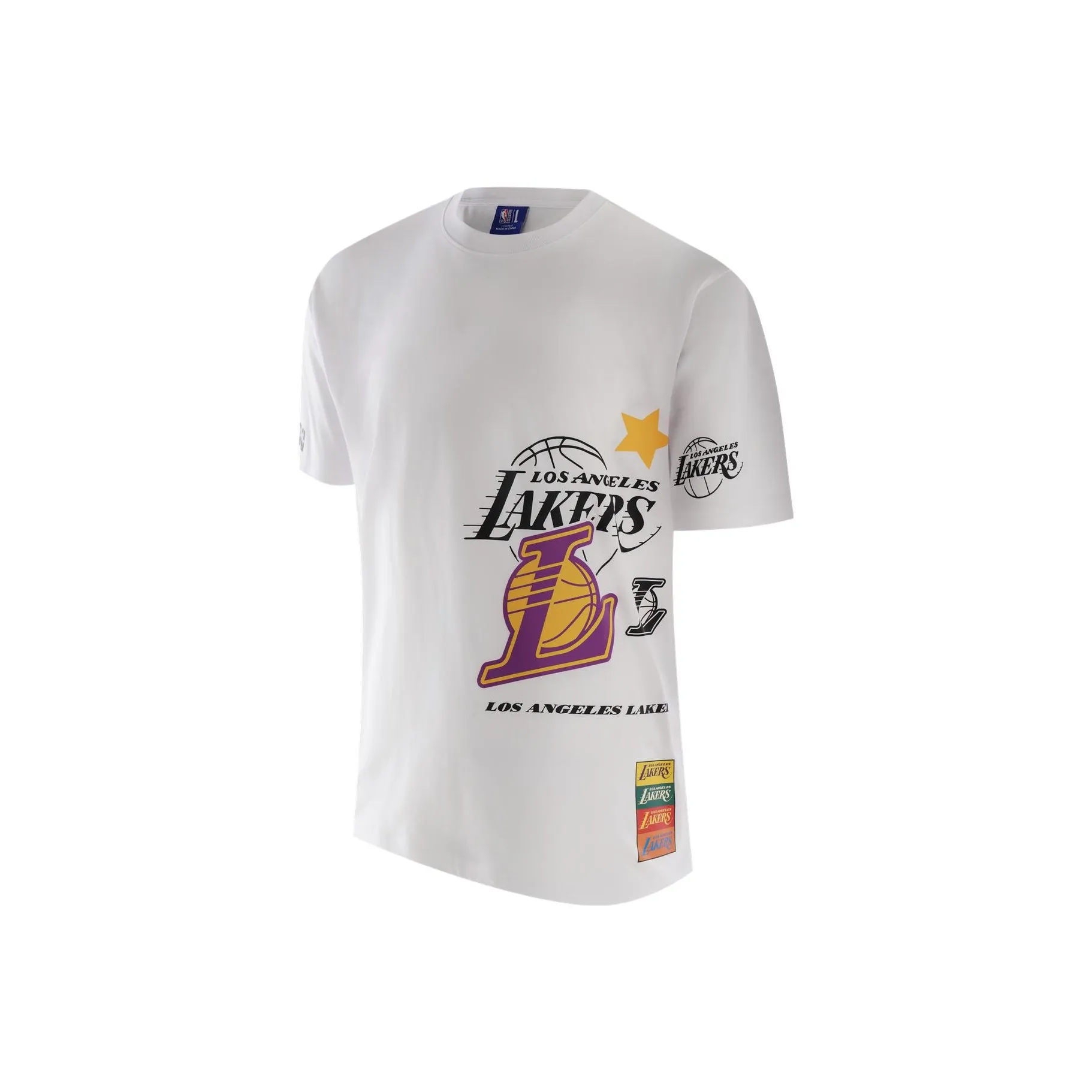 NBA Рукав с спущенным плечом T-рубашка Унисекс Белый