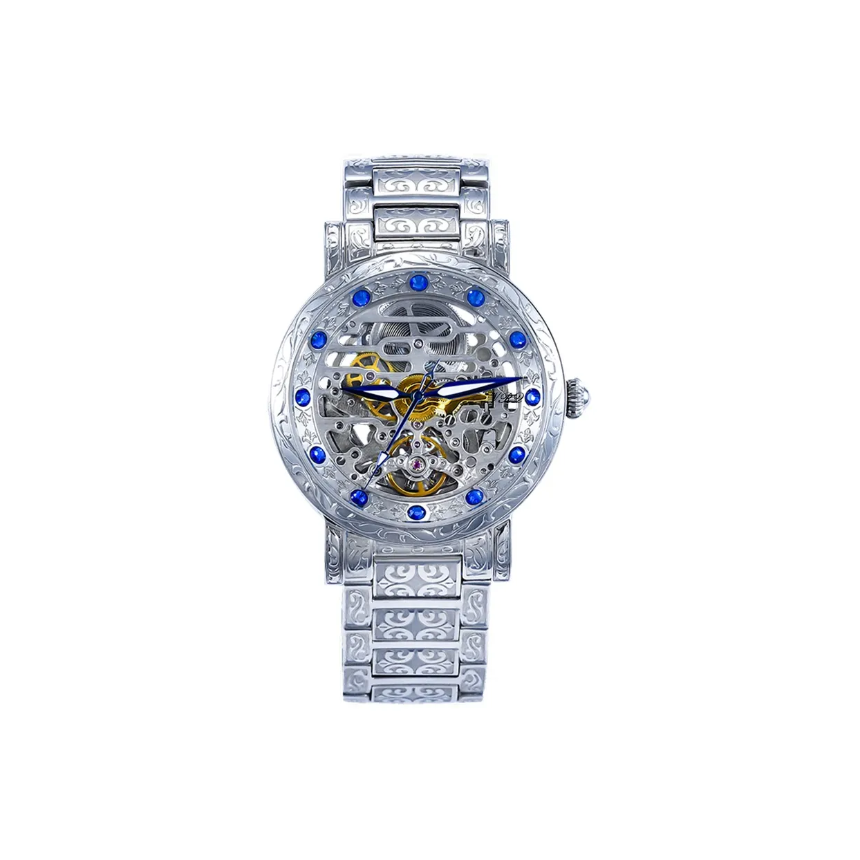 VRQ Автоматический Механический Механизм Стальной Ремешок Часы Мужские Часы С Черепным Циферблатом