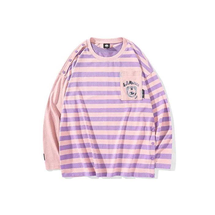 LAMLICKA Длинный рукав Т-рубашка Унисекс Розовый