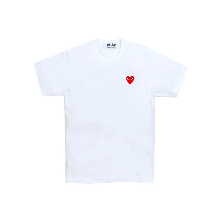 CDG Comme Des Garçons Short Sleeve Play T Shirt With Red Heart
