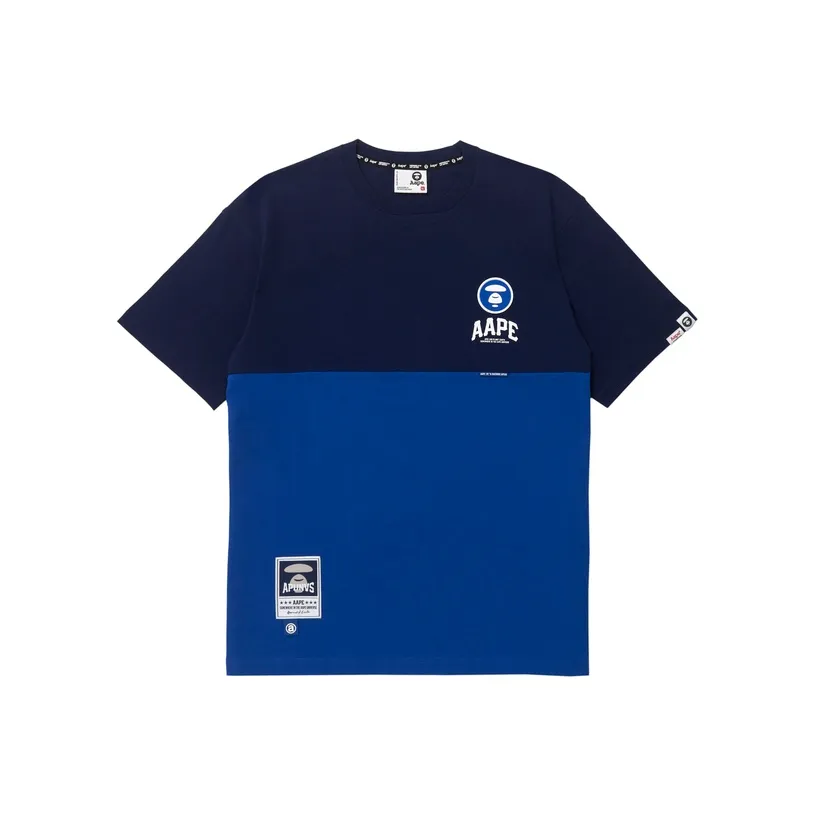 AAPE Темно-синий NYX Мужская футболка с коротким рукавом