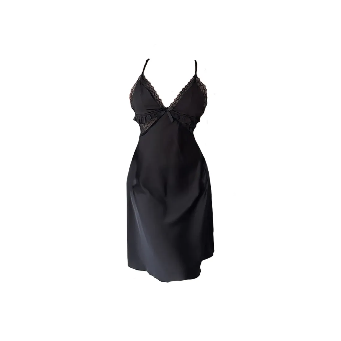 Qiao Ni Tong Nightgown Women's Brilliant Black