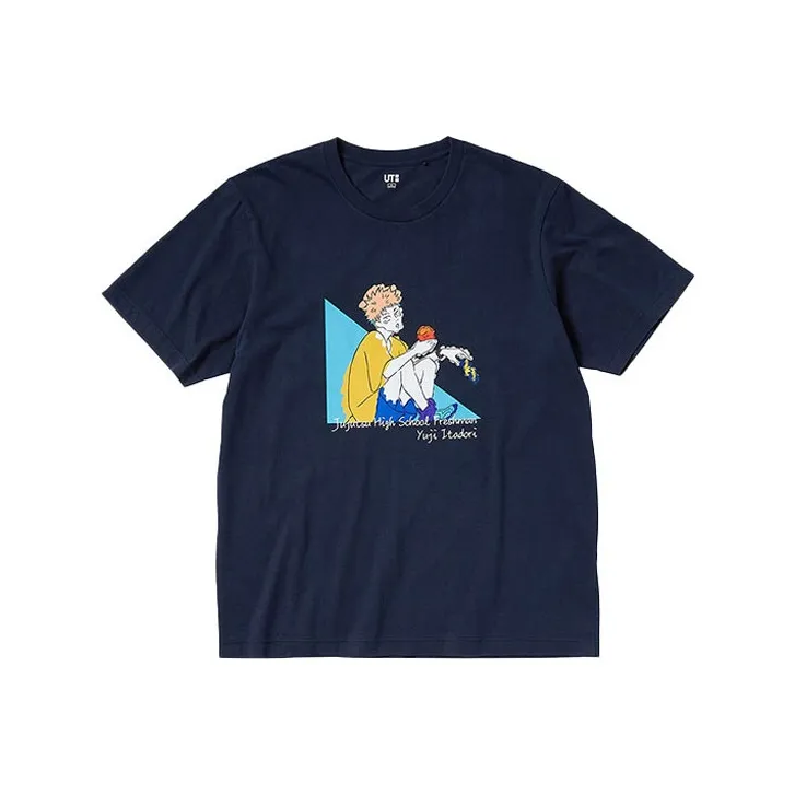 UNIQLO UNIQLO X Spell Fight Co titled Series T Shirt Unisex Marine Blue