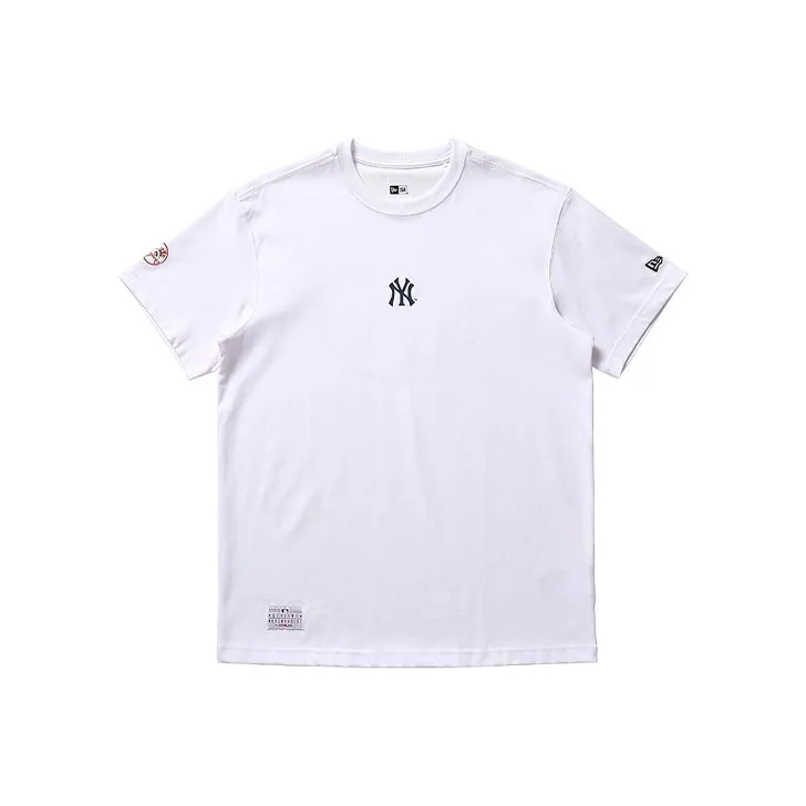 New Era Drop Shoulder Sleeve T Shirt Unisex White