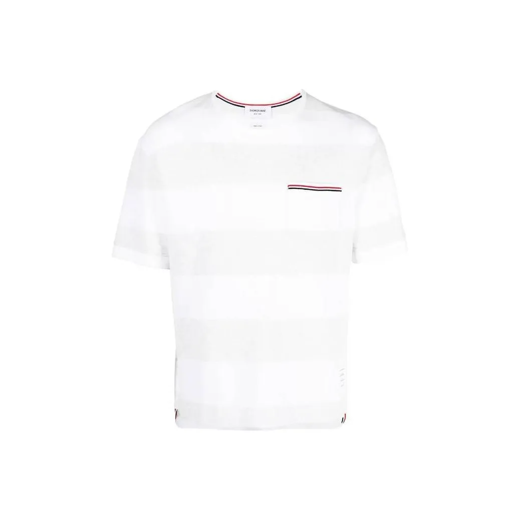 THOM BROWNE Rugby Stripe Crewneck T Shirt