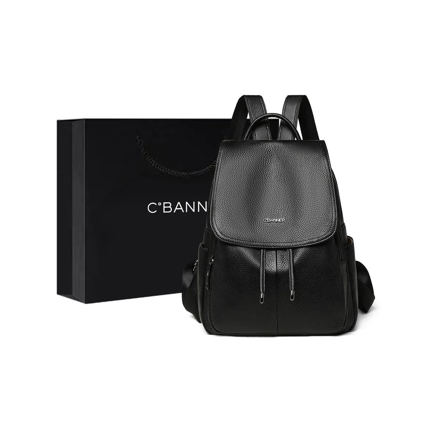 C°BANNER Рюкзак из коровьей кожи стандартный женский черный