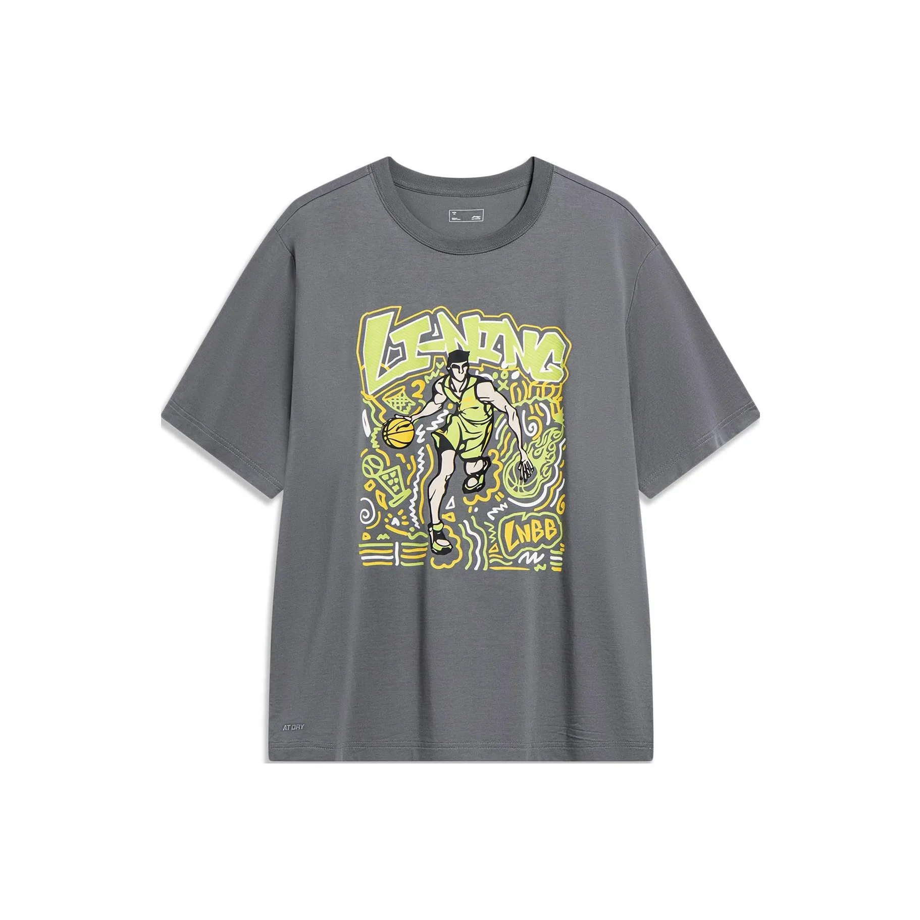 LINING Sports Life Collection T Shirts Men's Lead Gray