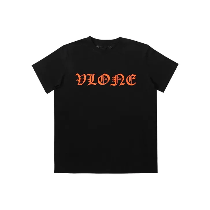 VLONE Gothic Alphabet Series T Shirts Unisex Black