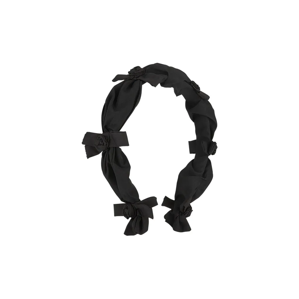 AJIDOU Bowknot Fabric Headbands Unisex Black