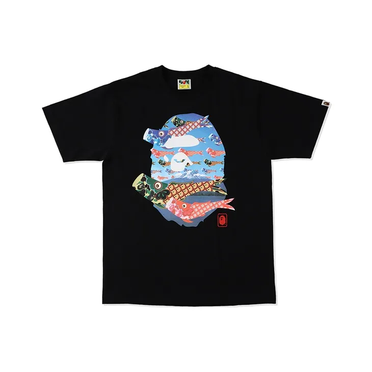 Bape Koinobori Carp Flags Ape Head Tee