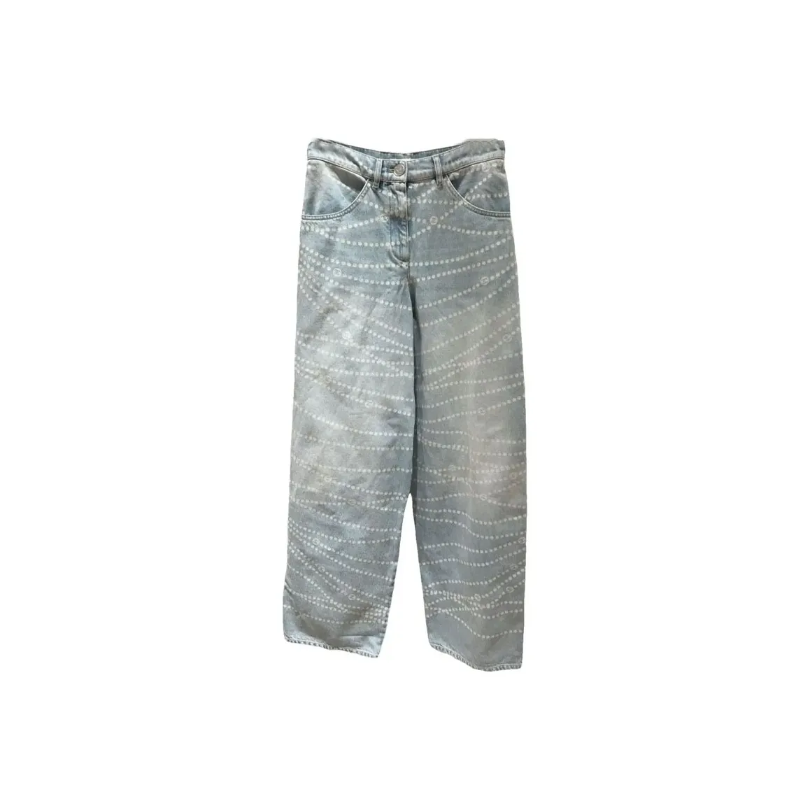 CHANEL 25P Spring Summer Preview Collection Jeans Women's Blue White
