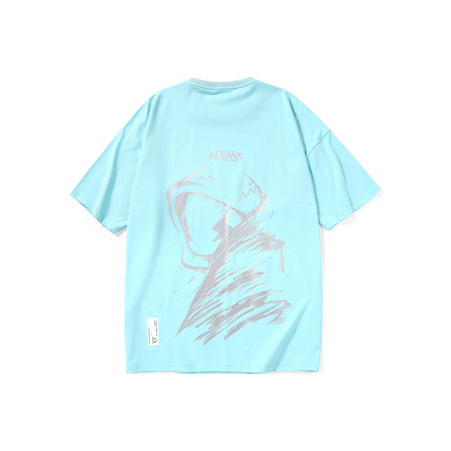 GENANX Straight Elbow Length Sleeved T Shirt Unisex Clearwater Blue