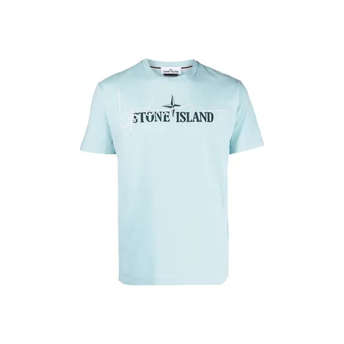 STONE ISLAND Мужские рубашки ледяного синего цвета