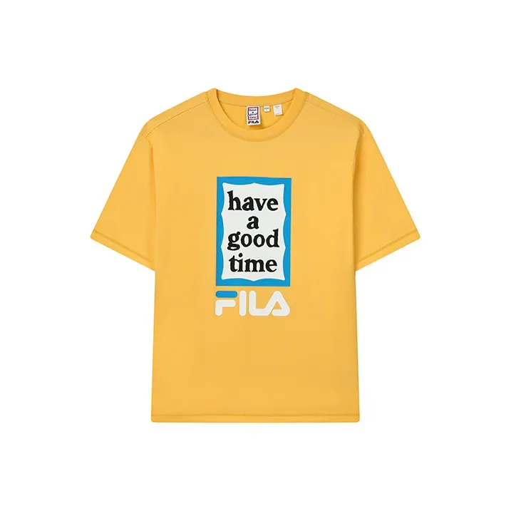 FILA x Have A Good Time T Shirt Unisex Cyan Mustard Orange