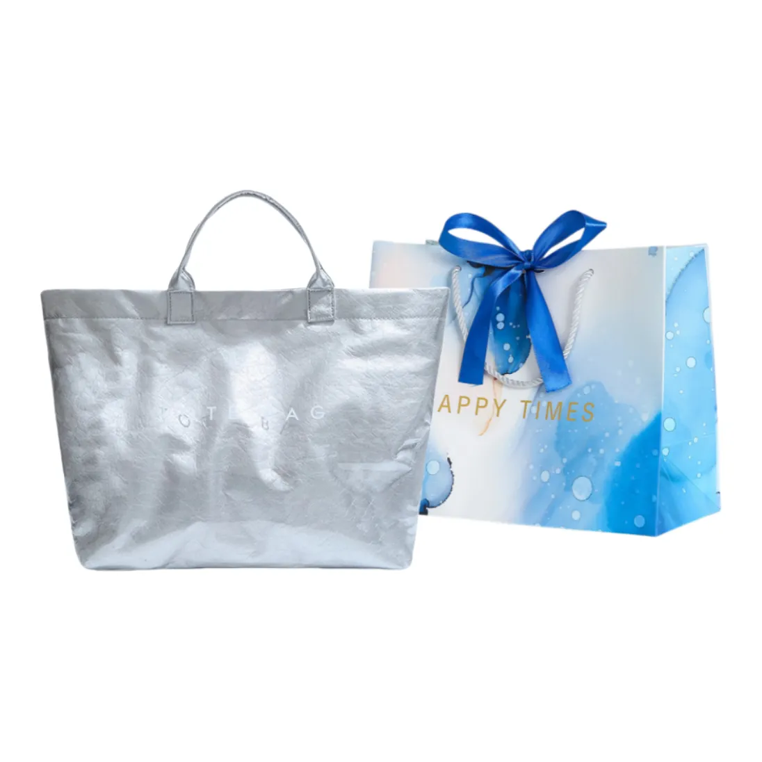 ROUNDOT PVC With Kraft Paper Tote Bag, Shopping Bag, Handbag Women's Multicolor