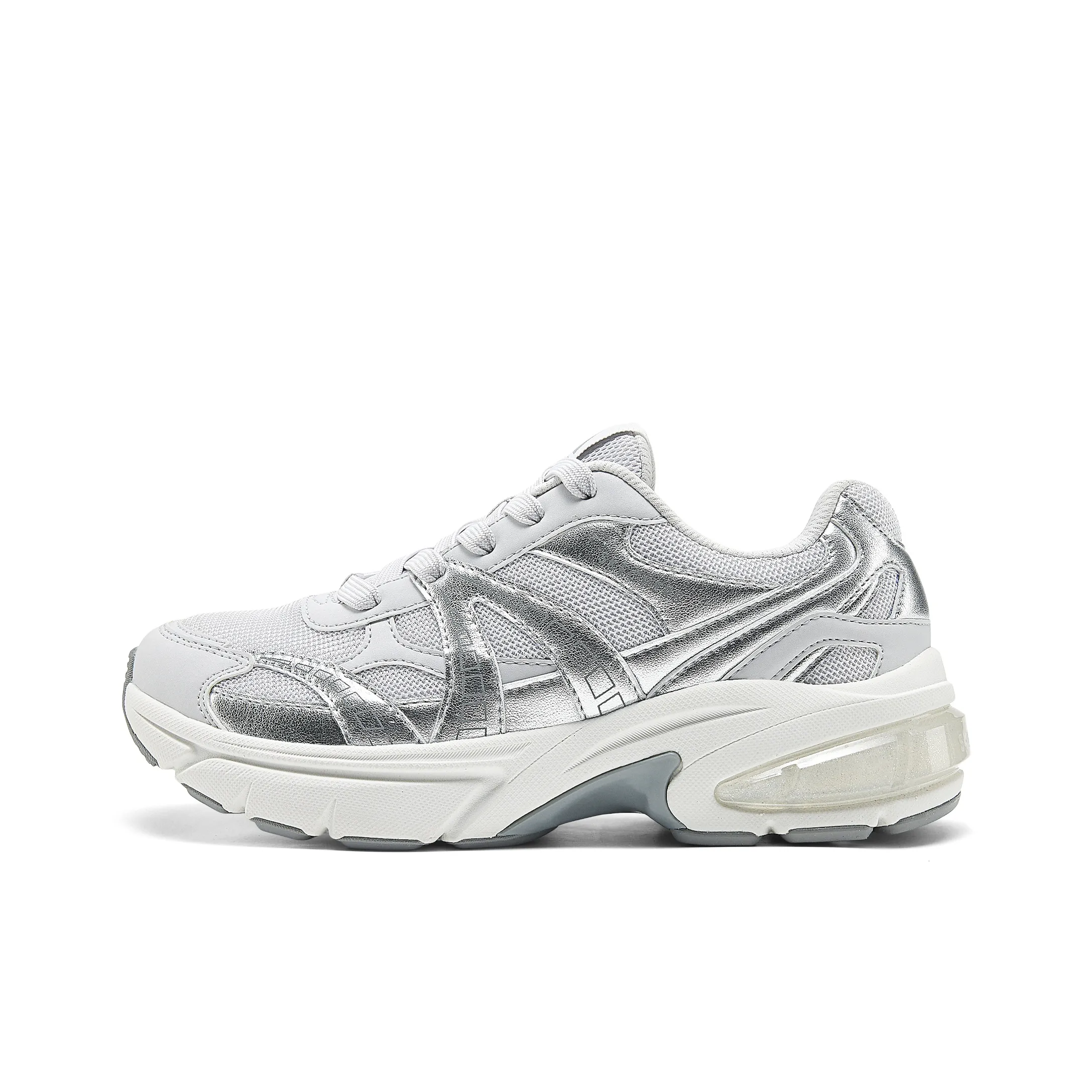 Skechers Low Top Chunky Sneakers Women's Gray Silver