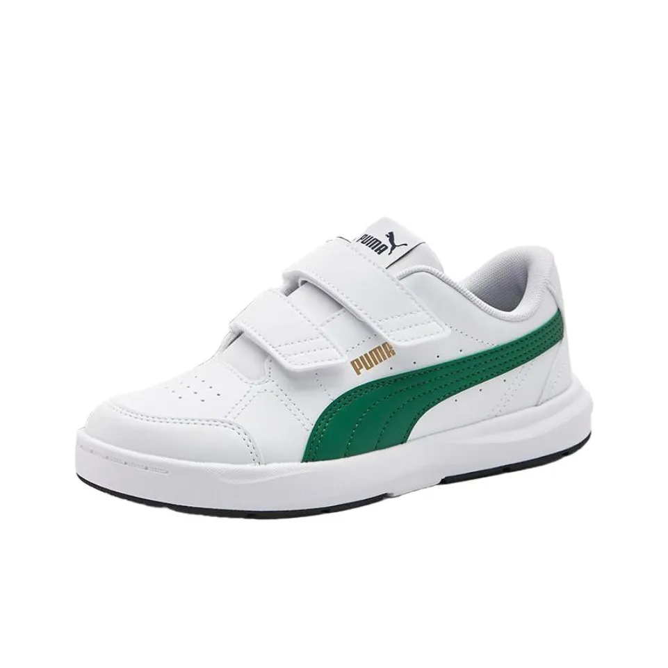 PUMA EVOLVE Court V Low Топ Детские Скейтбординги Белый Зеленый Подростки