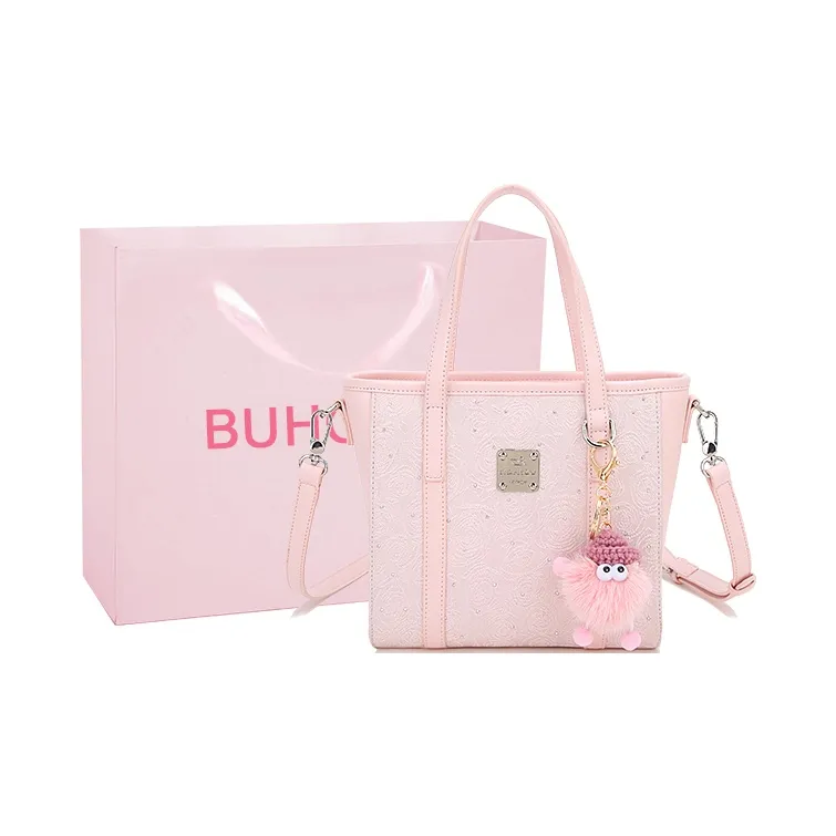 BUHOWE ПУ (полиуретан) Сумка Стандартная Женская Розовая Черная