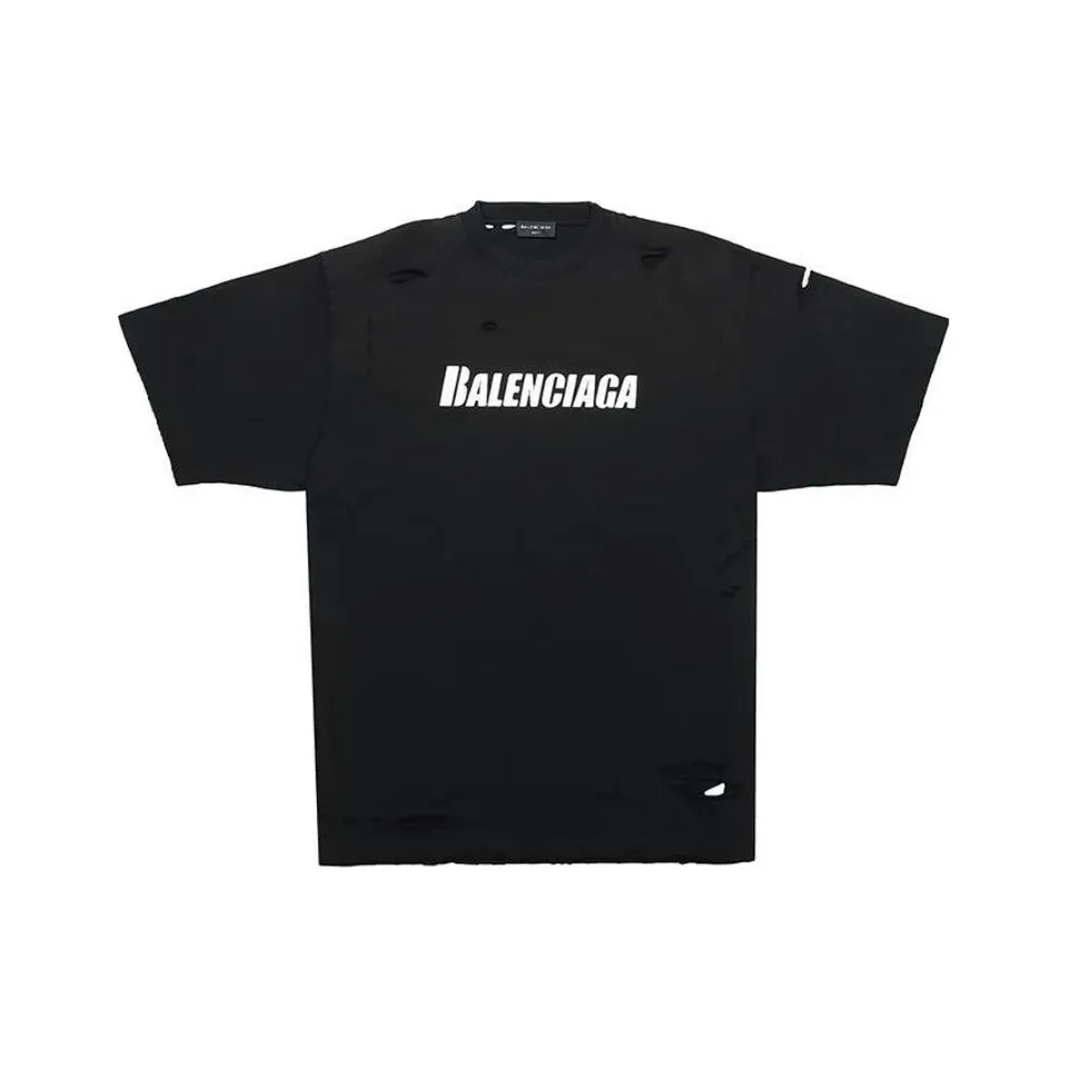 Balenciaga Caps Destroyed Flatground T shirt