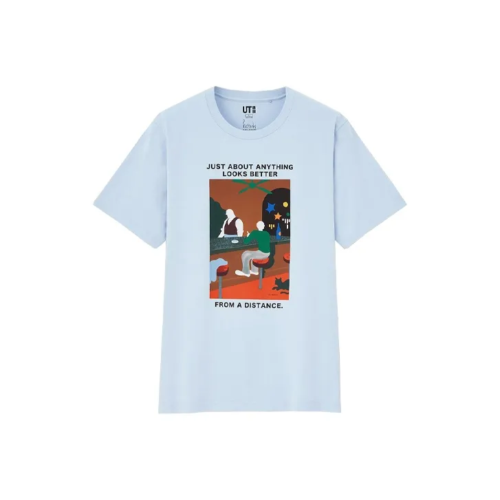 UNIQLO T Shirt Unisex Light Blue