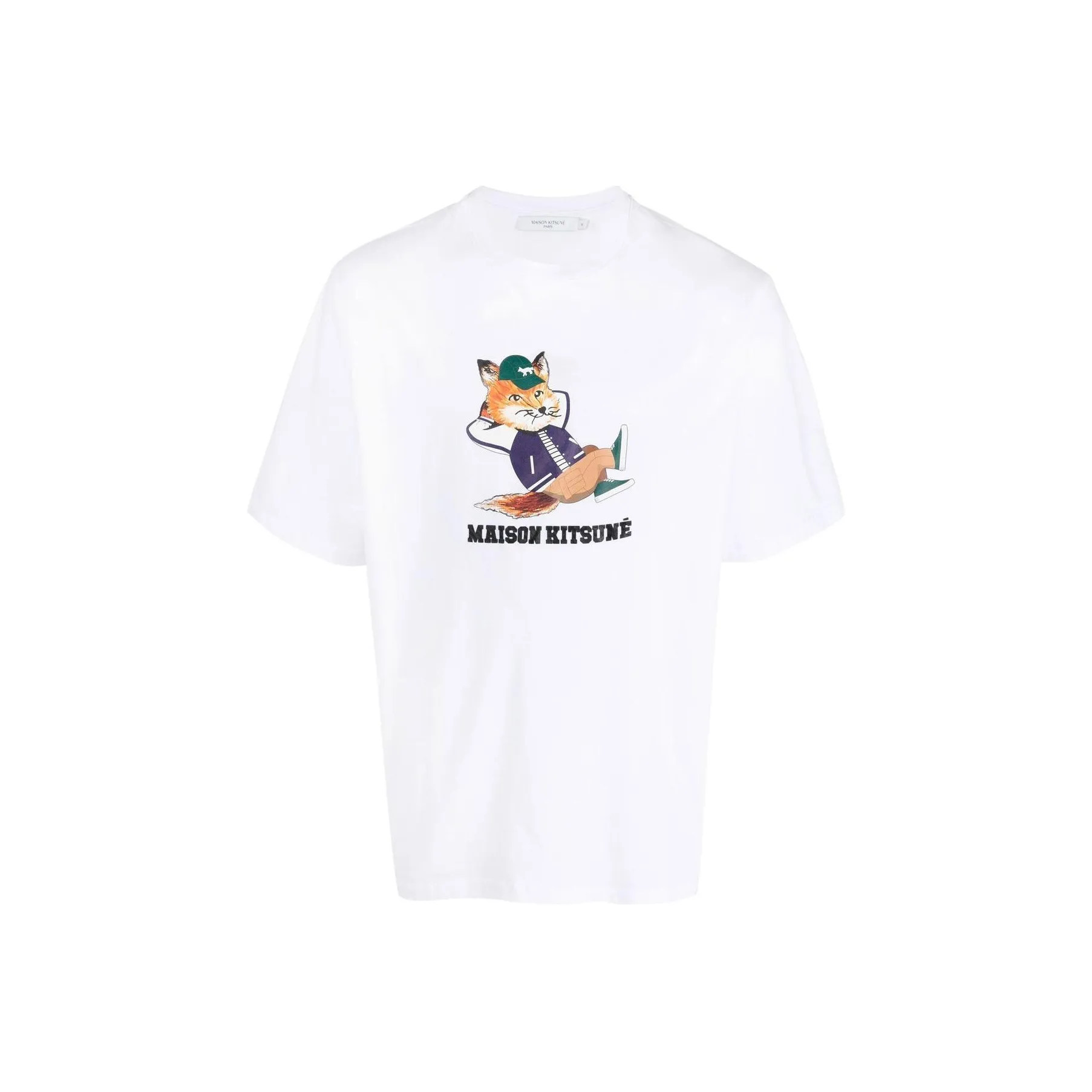 Maison Kitsune Dressed Fox Printed Crewneck T Shirt