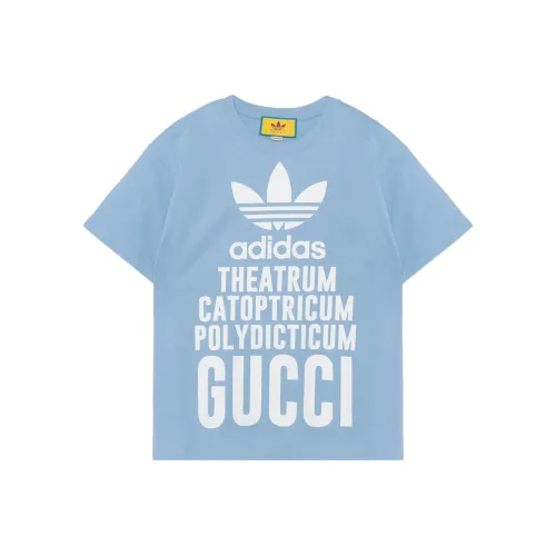 GUCCI X ADIDAS Collaboration Blue Мужские Рубашки