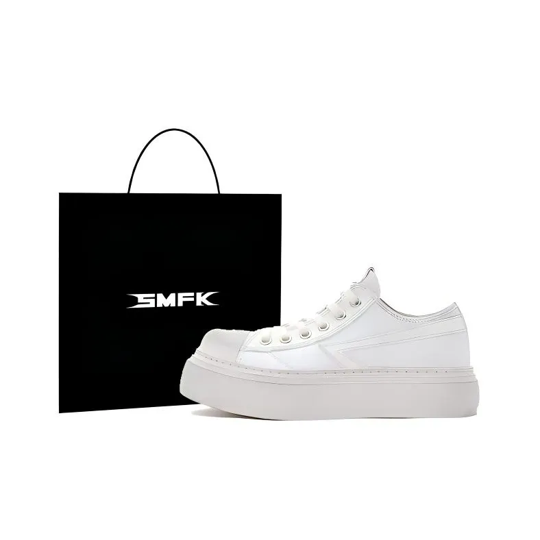 SMFK Low Топ Кеды Женские Снежно-горный Белый