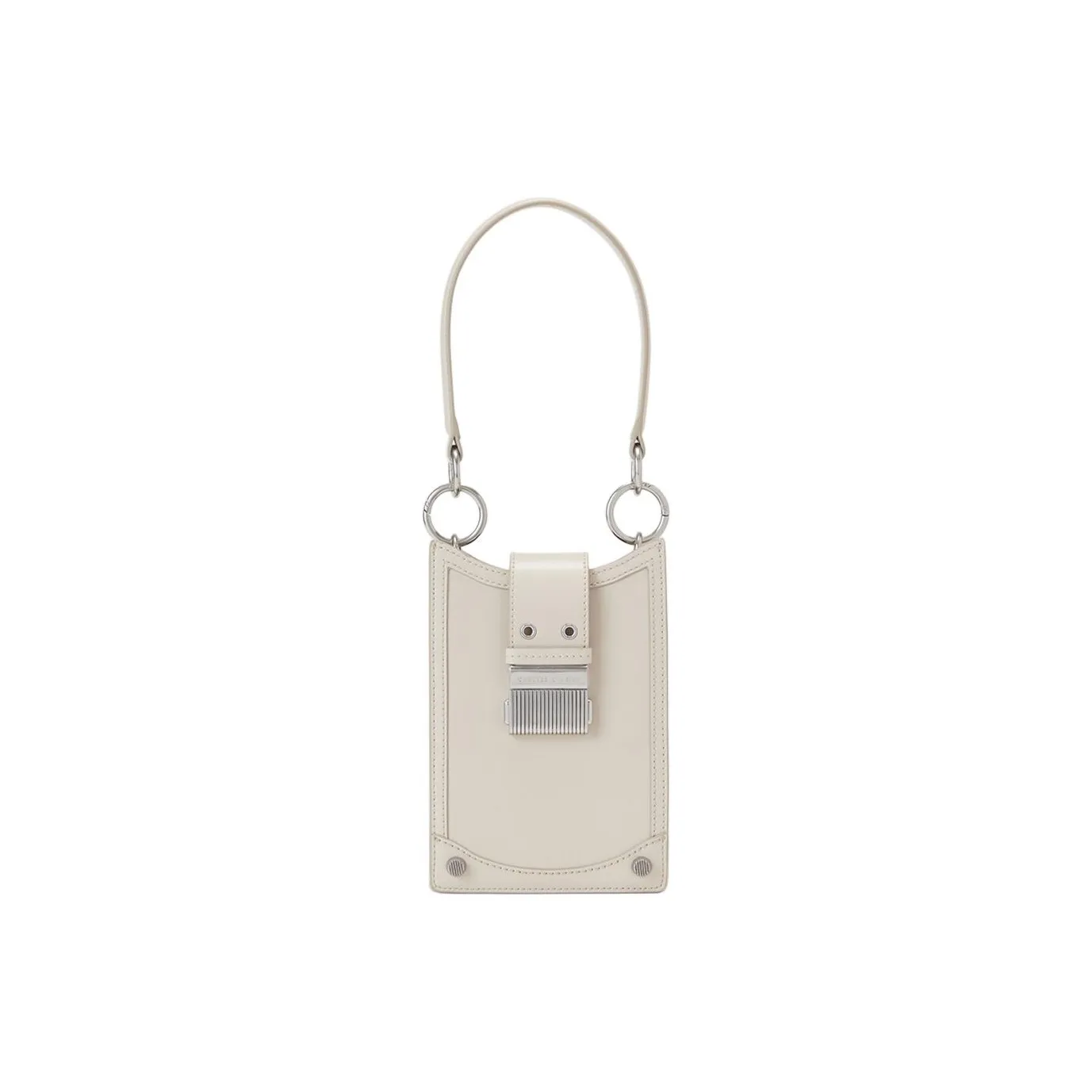 CHARLES&KEITH Synthetic Leather Cell Phone Pouch, Shoulder Bag, Crossbody Bag, Handbag Women's Oat