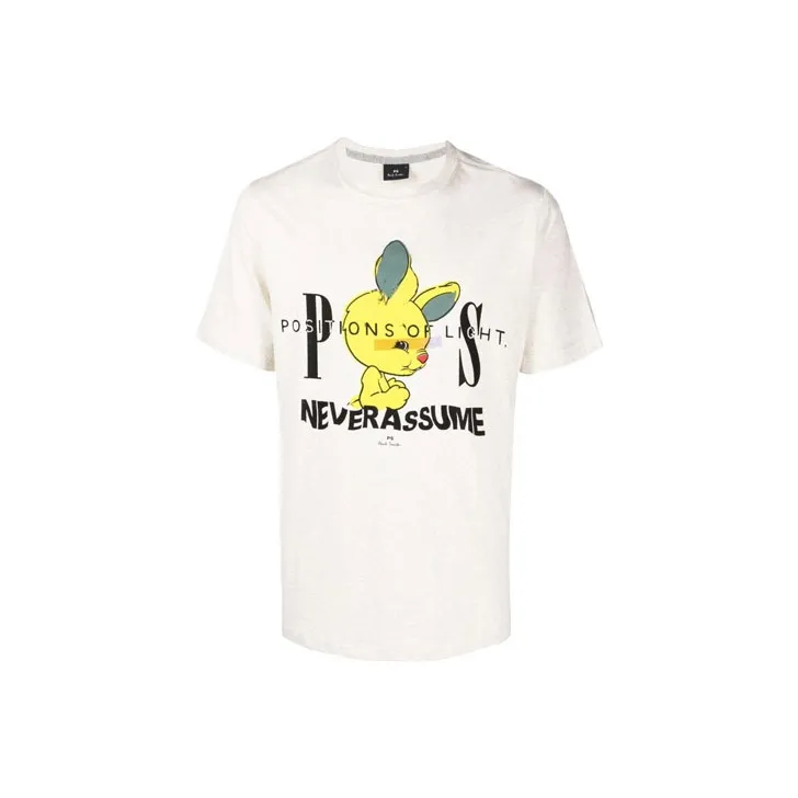 Paul Smith Men's Cartoon Graphic Letter Print T-Shirt 'Beige Gray'