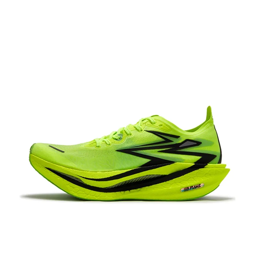 361° Flame 4 Амортизаторы Slip-resistant устойчивые к истиранию Низкий топ Повседневные беговые кроссовки Унисекс Неоново-солнечный желтый