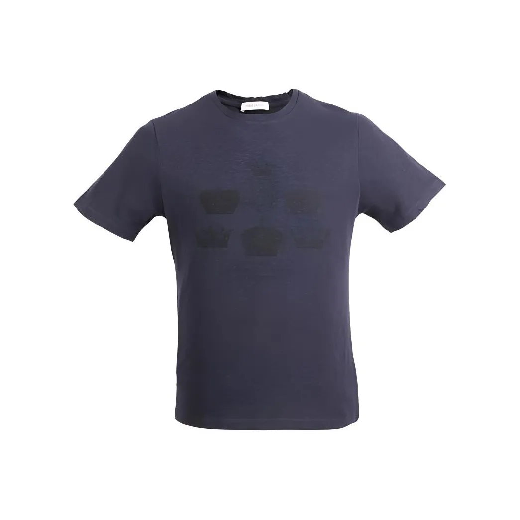 BALMAIN Темно-синие мужские футболки T