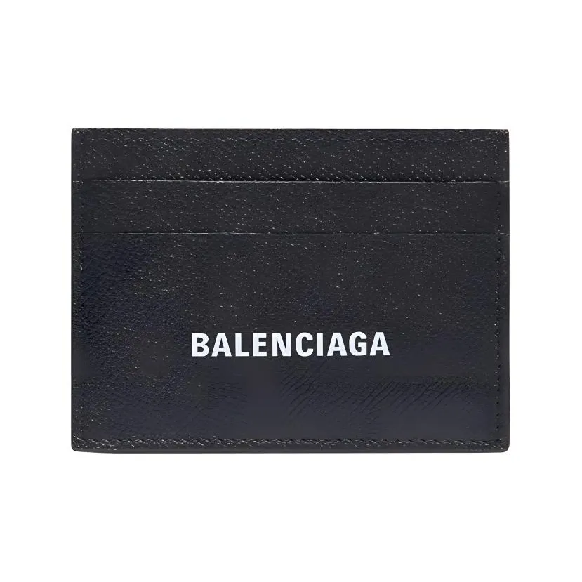 Balenciaga Cash Cow Кожаный держатель для карт Держатель для карт Мужской Черный