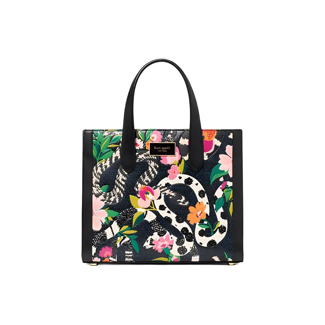 Kate Spade Manhattan Cow Leather Tote Bag, Shopping Bag, Shoulder Bag, Crossbody Bag, Handbag Trumpets Women's Black