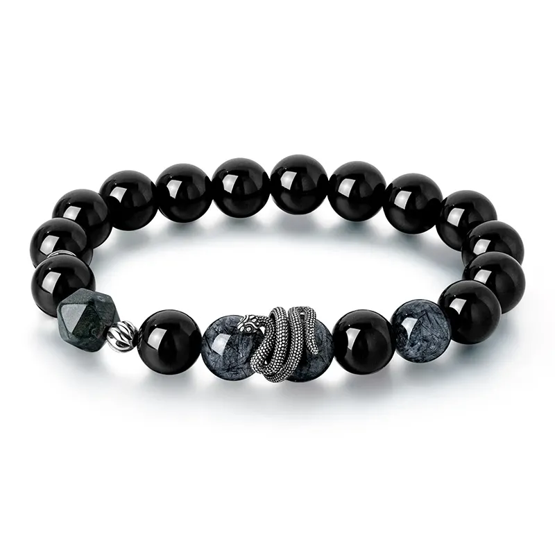 FR Obsidian Beaded Bracelet Unisex