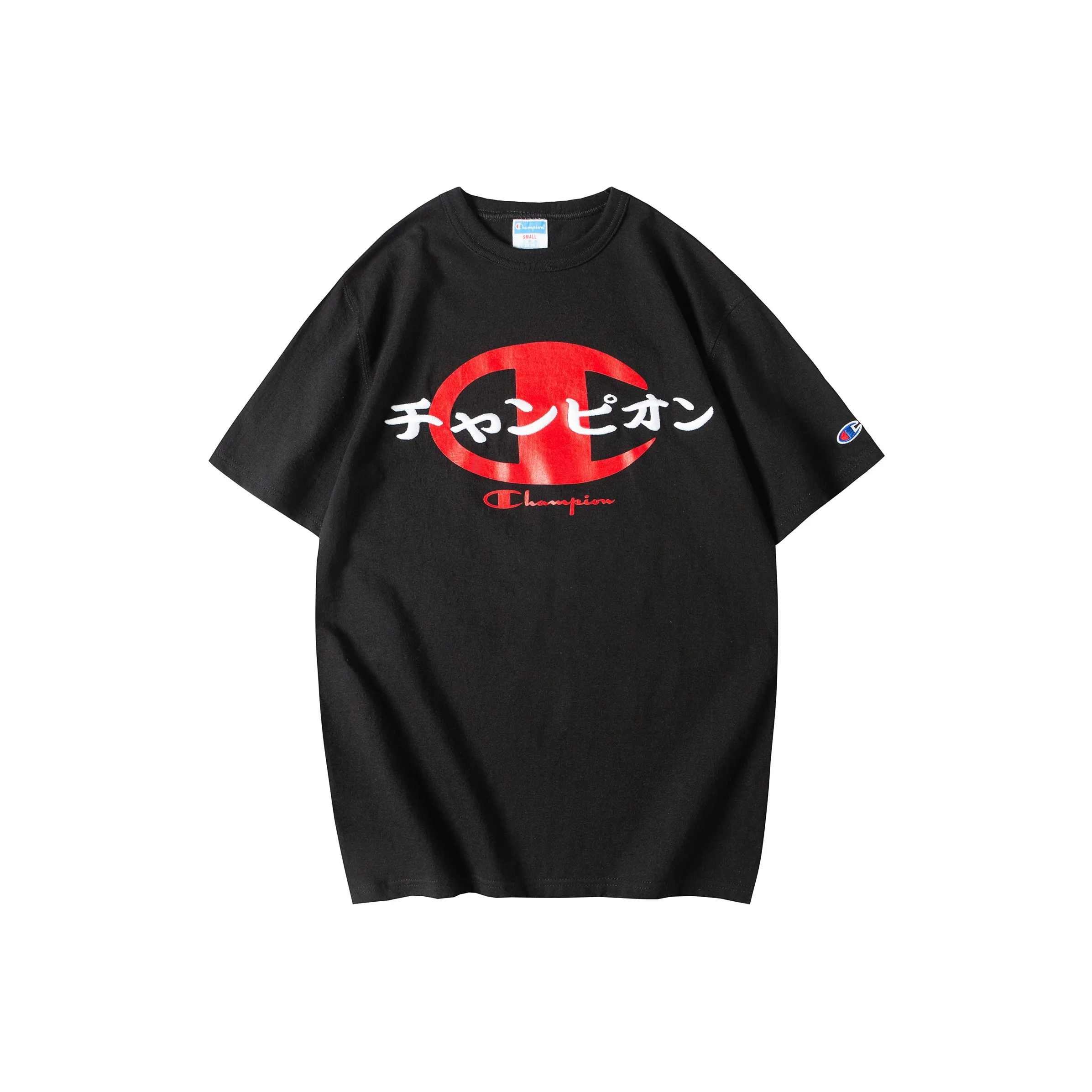 Champion Logo Print T-shirt Black US Version