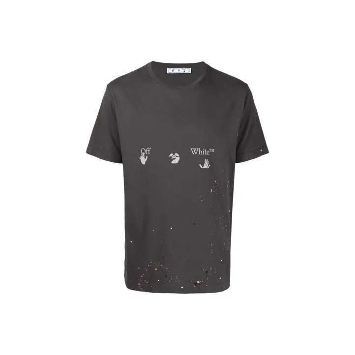 OFF WHITE Paint Splatter Print T Shirt