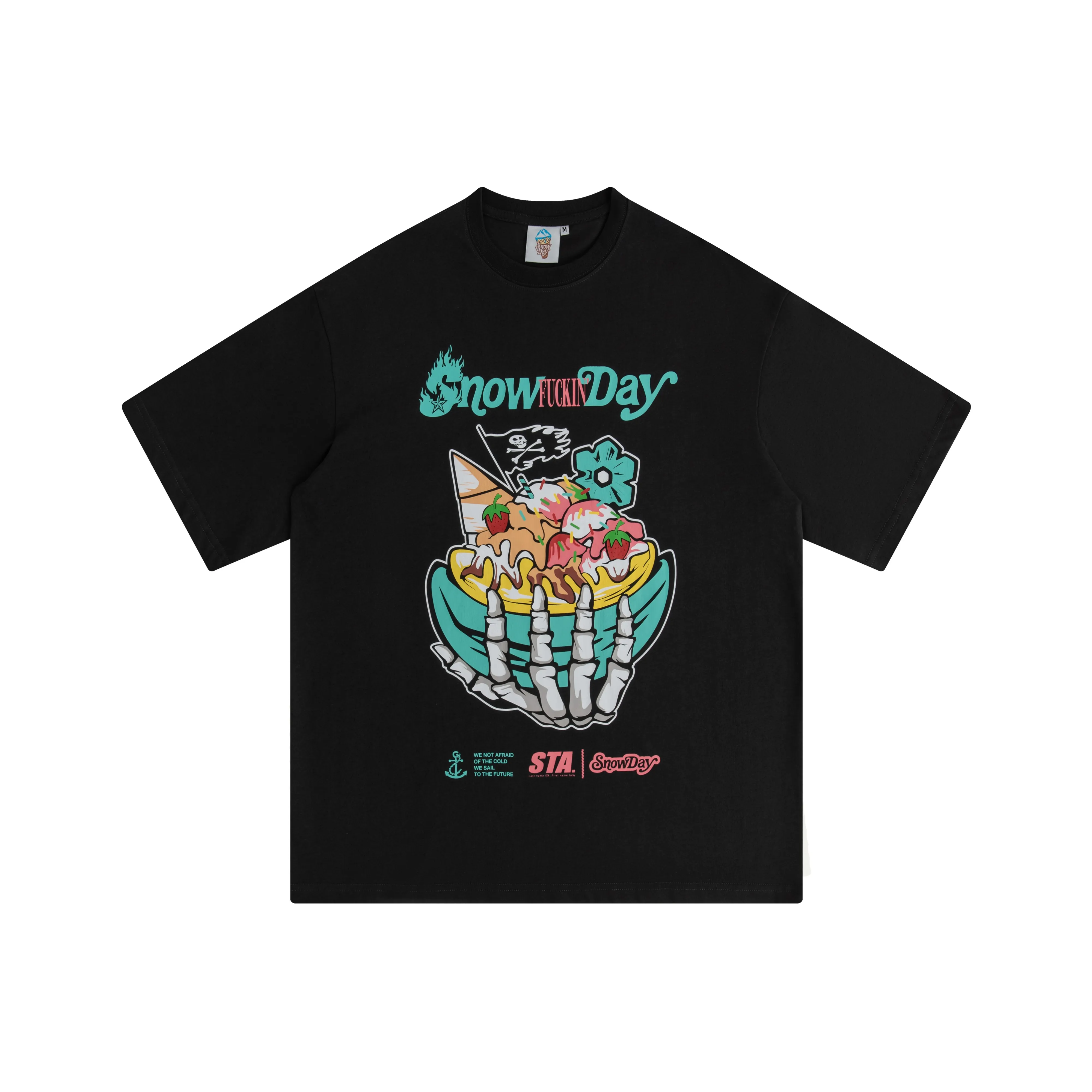 Snowday Черно-коричневая унисекс футболка