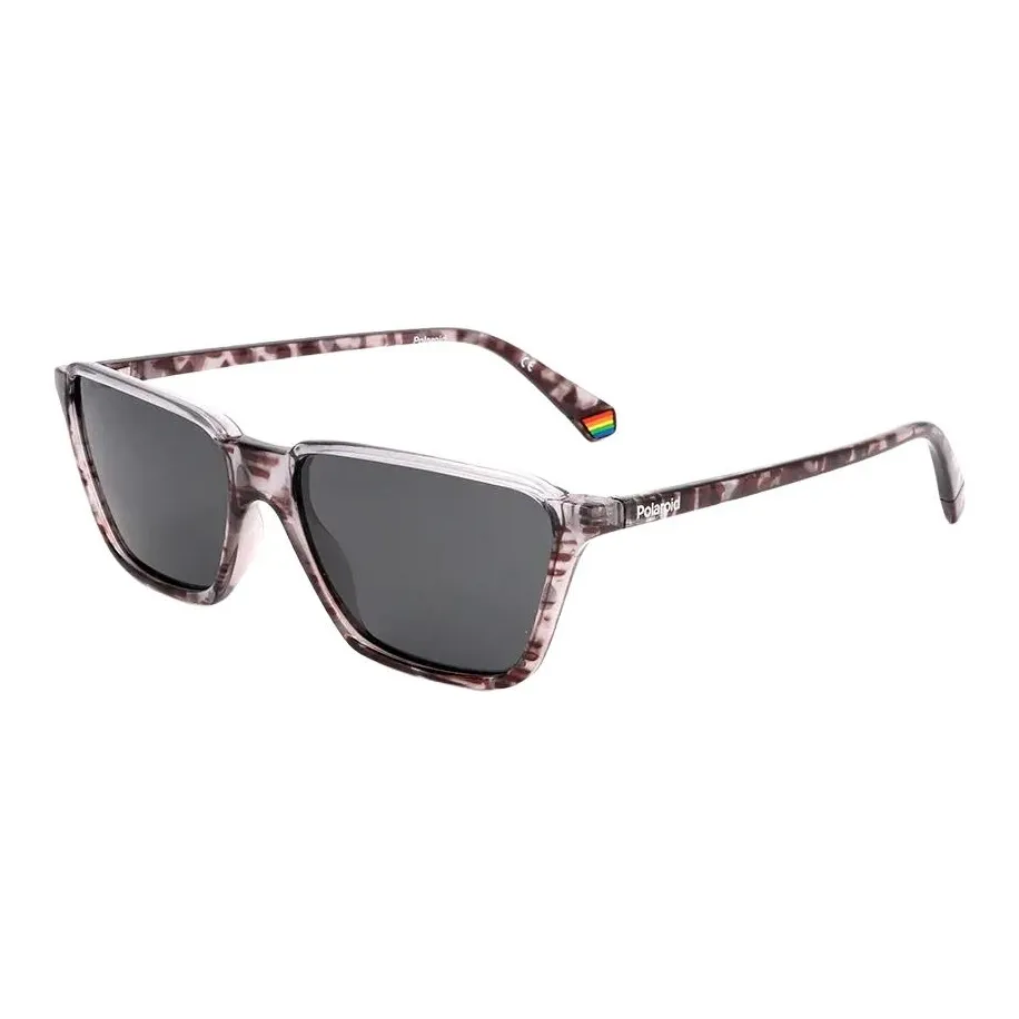 Polaroid Polycarbonate Irregular Shape Sunglasses Unisex Gray