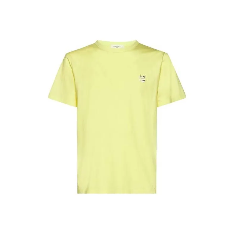Maison Kitsune Желтые Мужские T-Рубашки