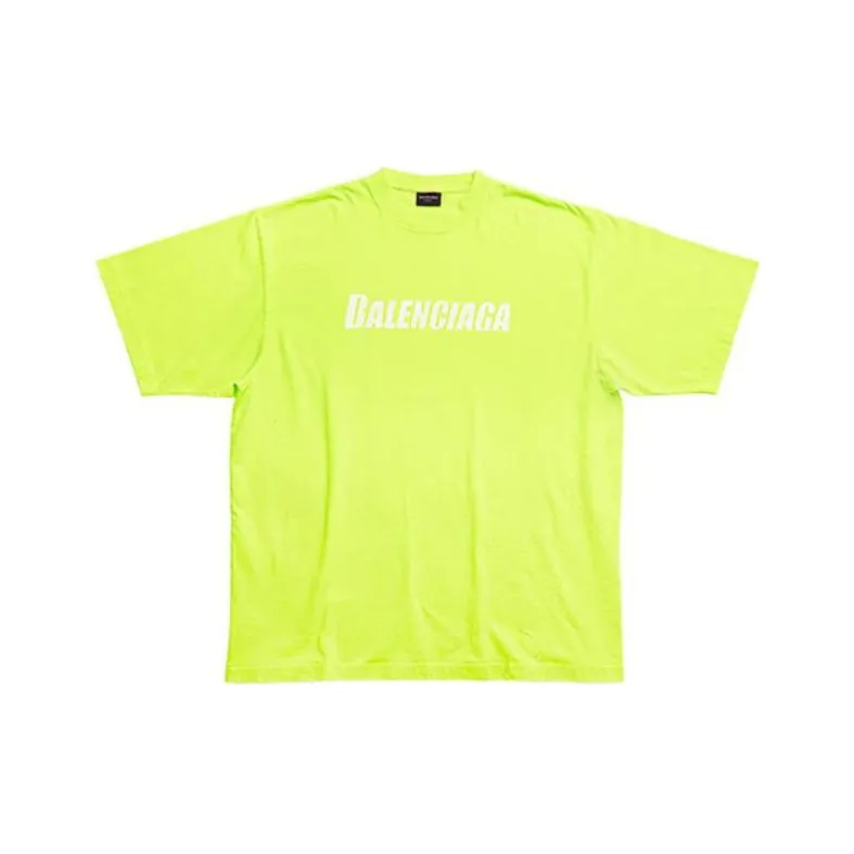 Balenciaga SS23 T-Shirt Loose Fit Unisex Neon Yellow Баленсиага SS23 T-Shirt Свободный крой Унисекс Неон Желтый