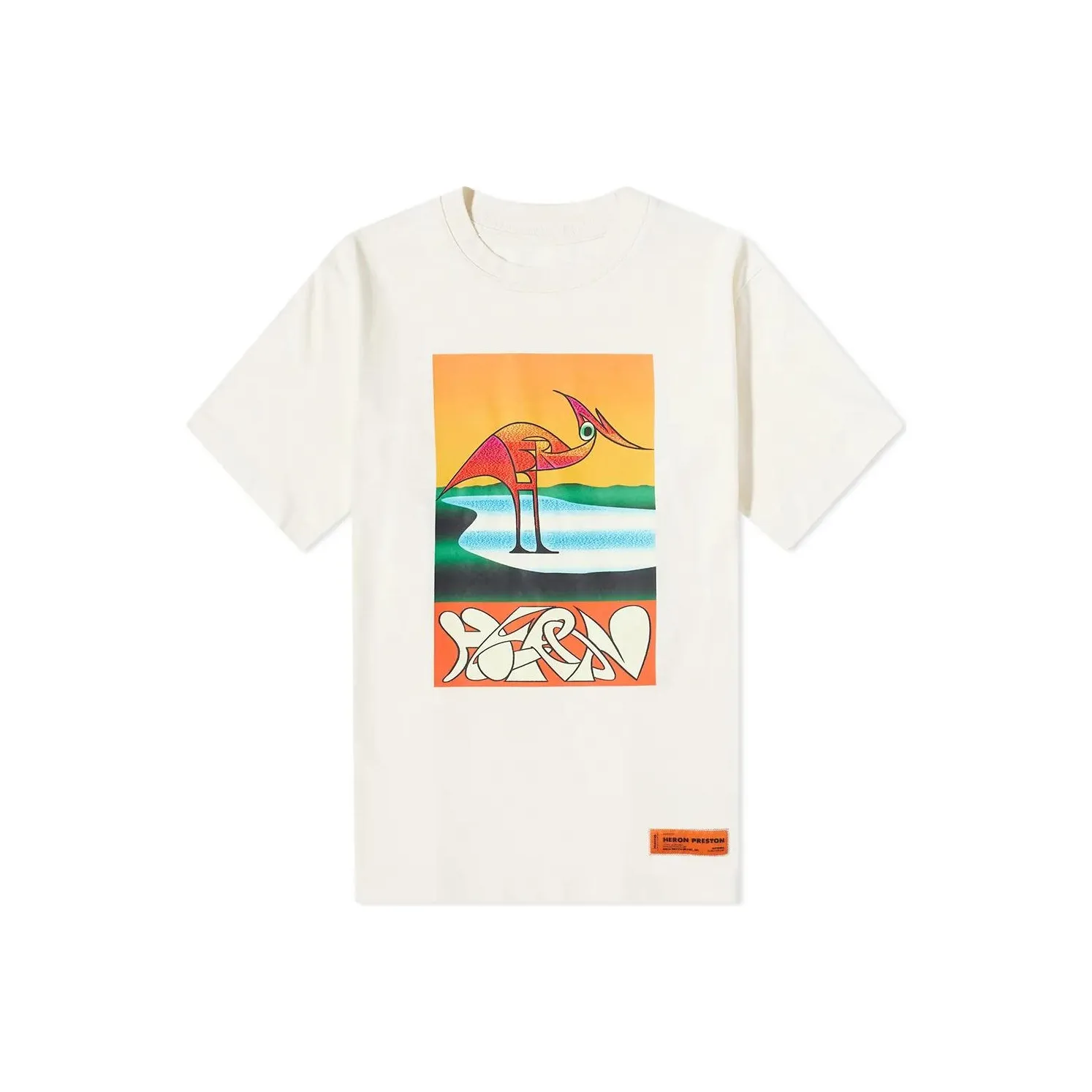 HERON PRESTON Abstract Heron Print T Shirt