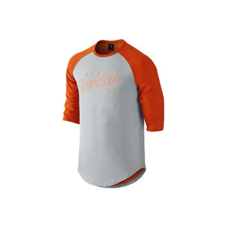 Jordan T Shirts Men's Gray Orange